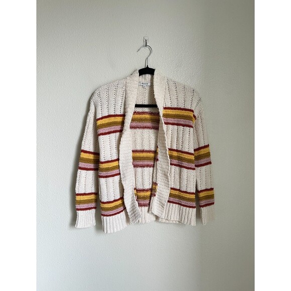 Madewell Sweaters - Madewell Striped Diaz Open Front Crop Cardigan Size XS